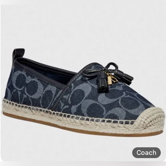Coach Women's Navy Carson Espadrilles with Logo Pattern - Picture 1 of 7